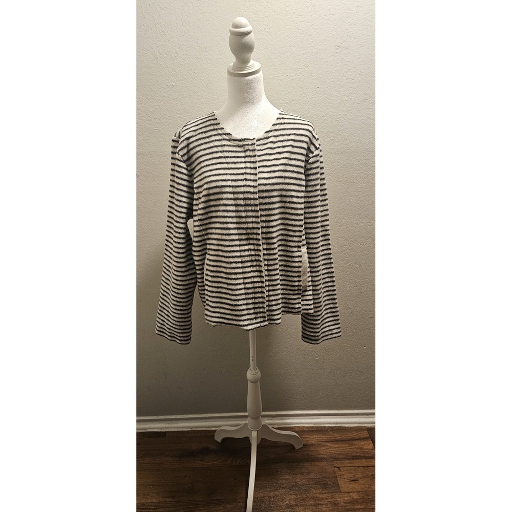 Anthropologie Dolan Fleece‎ Moto Jacket Sz XL Gray Black Soft Preppy Pockets